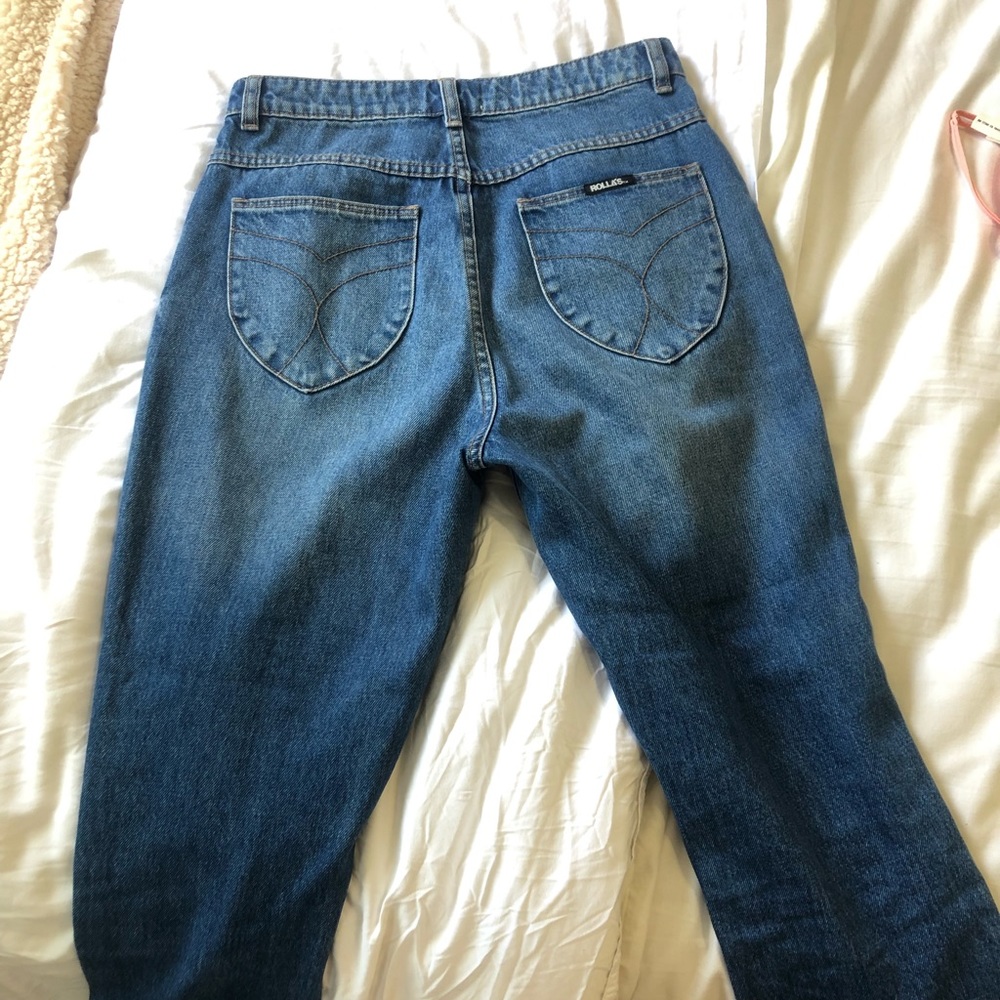 ROLLA's Dusters high rise relaxed jeans medium blue size 28 EUC